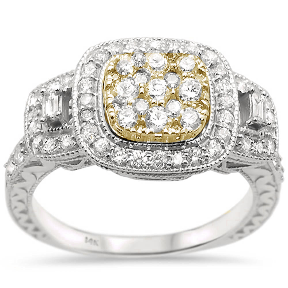 ''SPECIAL!.98ct 14k Two Tone Antique Reproduction Engagement DIAMOND Rinze 6.5''