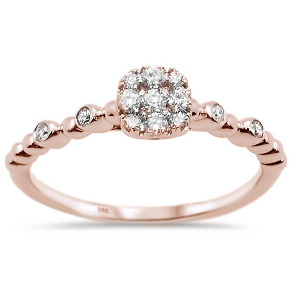 .25ct 14k Rose GOLD Diamond Promise Engagement Ring Size 6.5