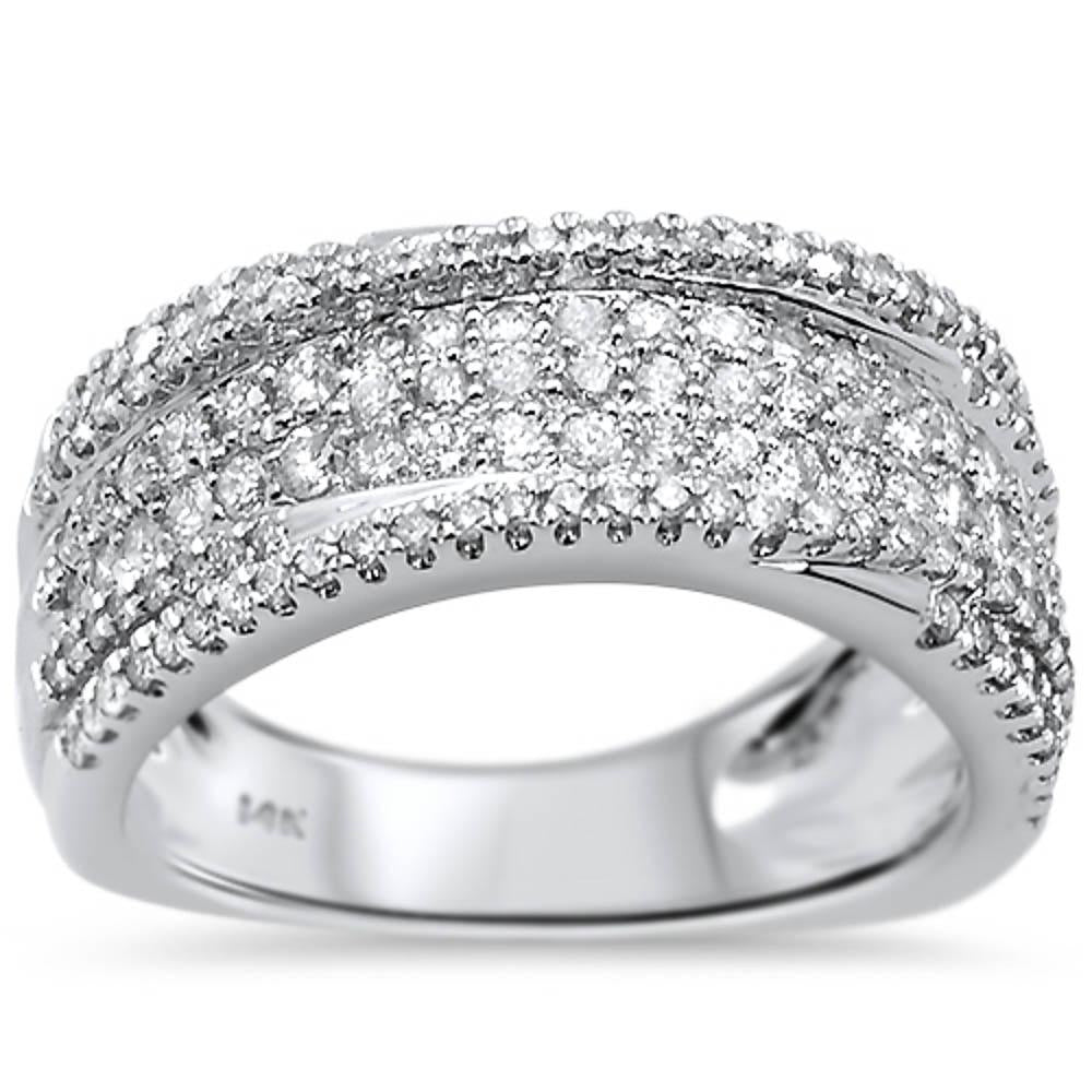 ''SPECIAL!.93ct 14k White GOLD Statement Band Diamond Rinze 6.5''