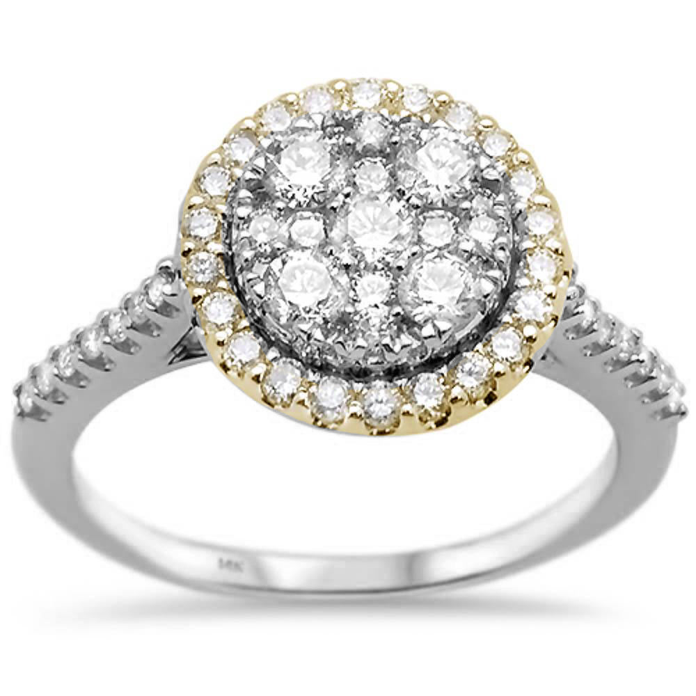 ''SPECIAL!.90ct 14k Two Tone Round DIAMOND Solitaire Engagement Ring Size 6.5''
