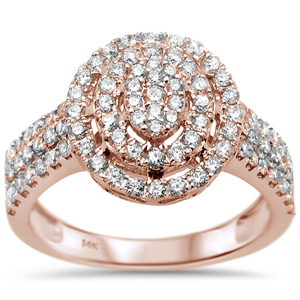 ''SPECIAL!1.01ct 14k Rose GOLD Round Diamond Engagement Rinze 6.5''