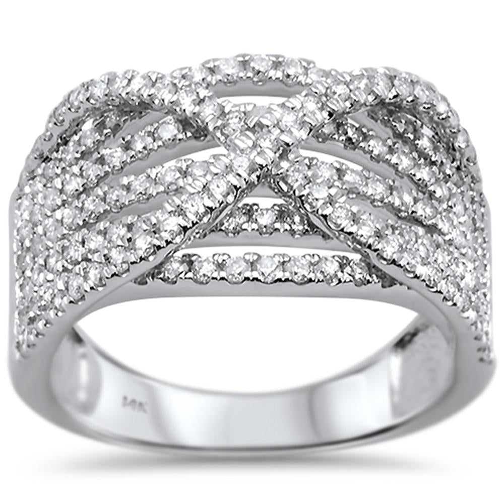 ''SPECIAL!1.00ct 14k White Gold Diamond Statement Band RING Size 6.5''