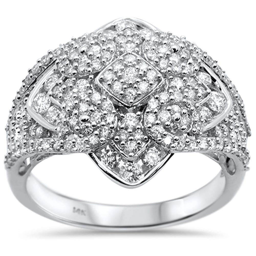 ''SPECIAL!1.02ct 14k White GOLD Antique Filigree Statement Diamond Ring Size 6.5''