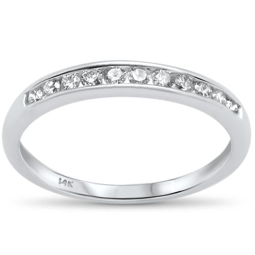 .24ct 14k White GOLD Round Diamond Channel Set Wedding Band Ring