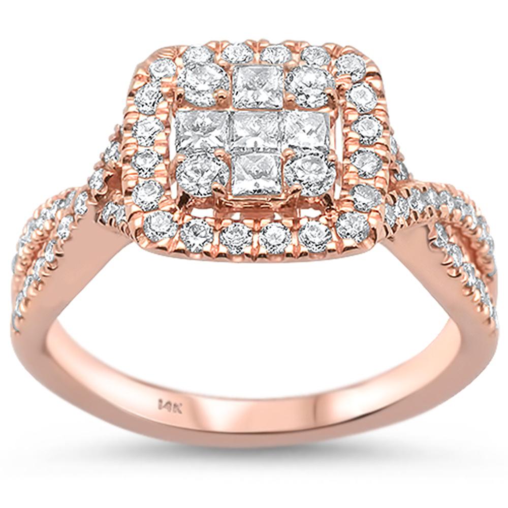 ''SPECIAL!.94cts 14k Rose GOLD Twisted Prong Engagement Diamond Ring''