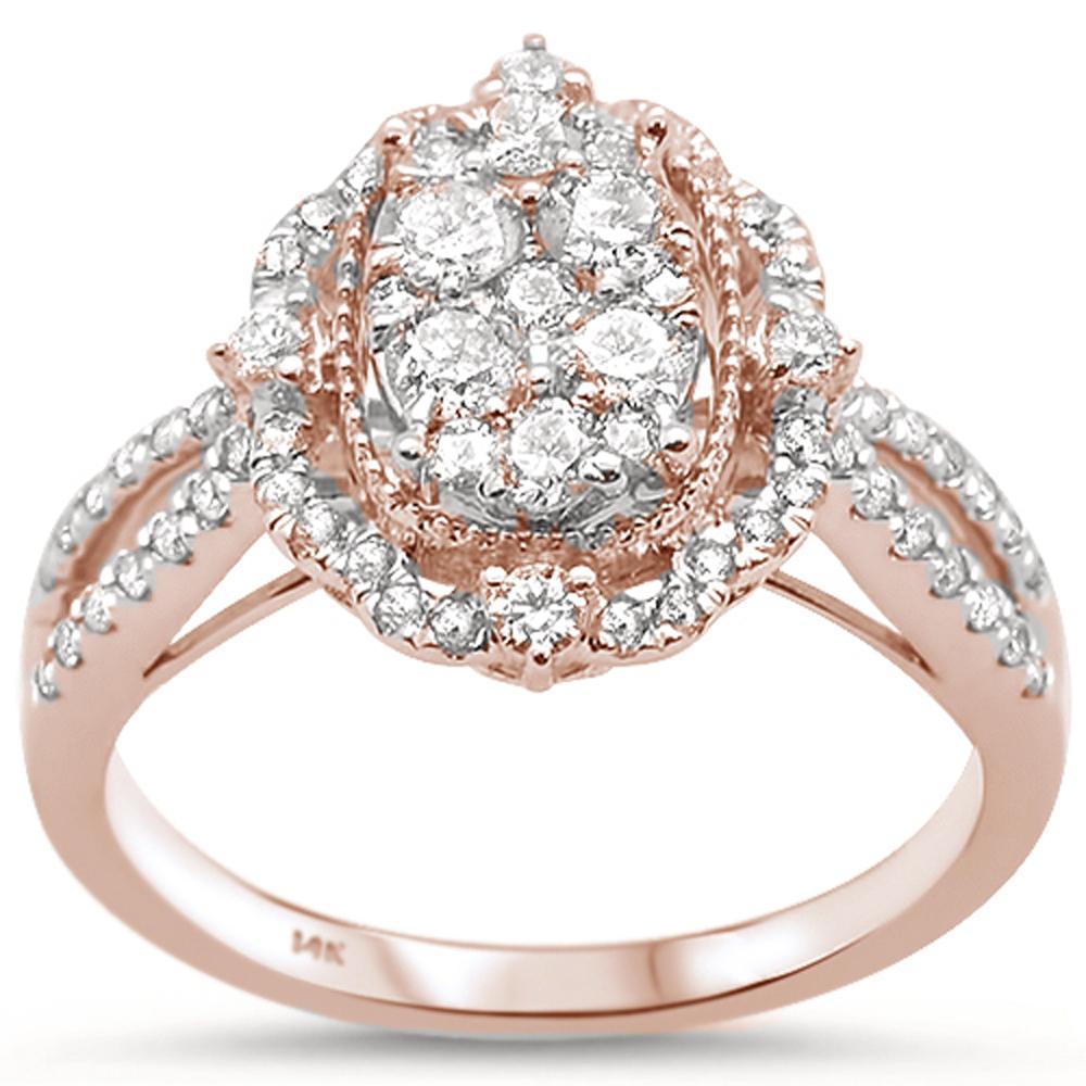 ''SPECIAL!.90ct 14k Rose Gold Oval Shape DIAMOND Engagement Ring Size 6.5''