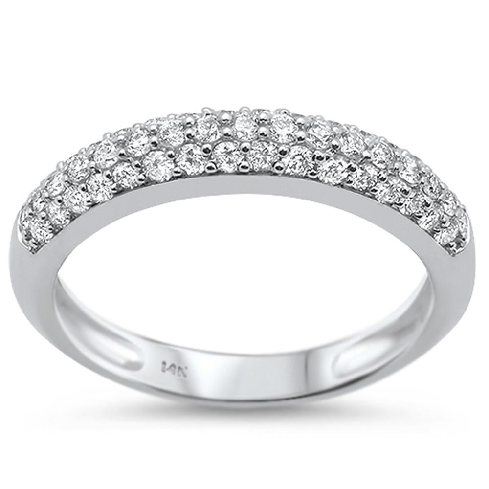 .54cts 14k White Gold Wedding Anniversary Pave Set DIAMOND Ring Size 6.5