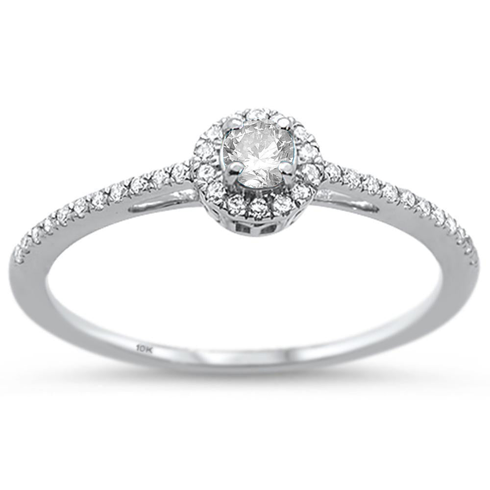 .21cts 10k White GOLD Round Diamond Engagement Promise Ring