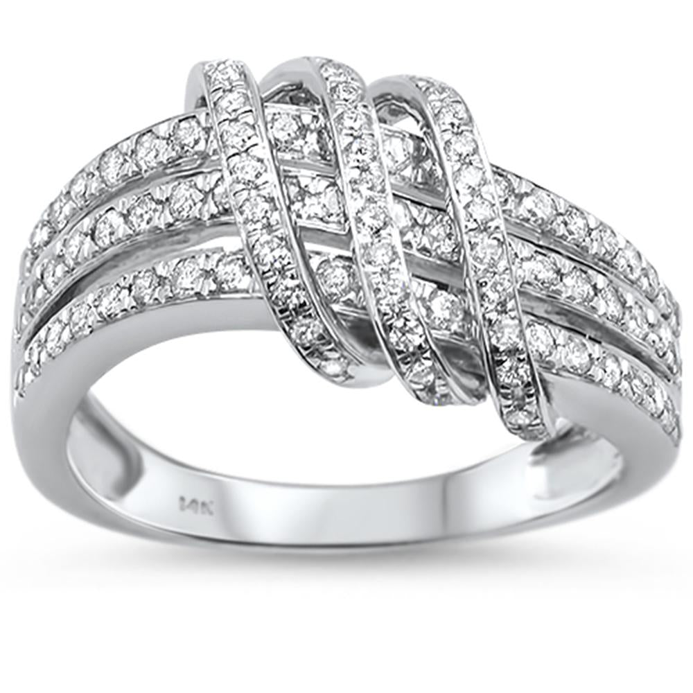 ''SPECIAL!.74ct 14k White Gold DIAMOND Band Ring Size 6.5''