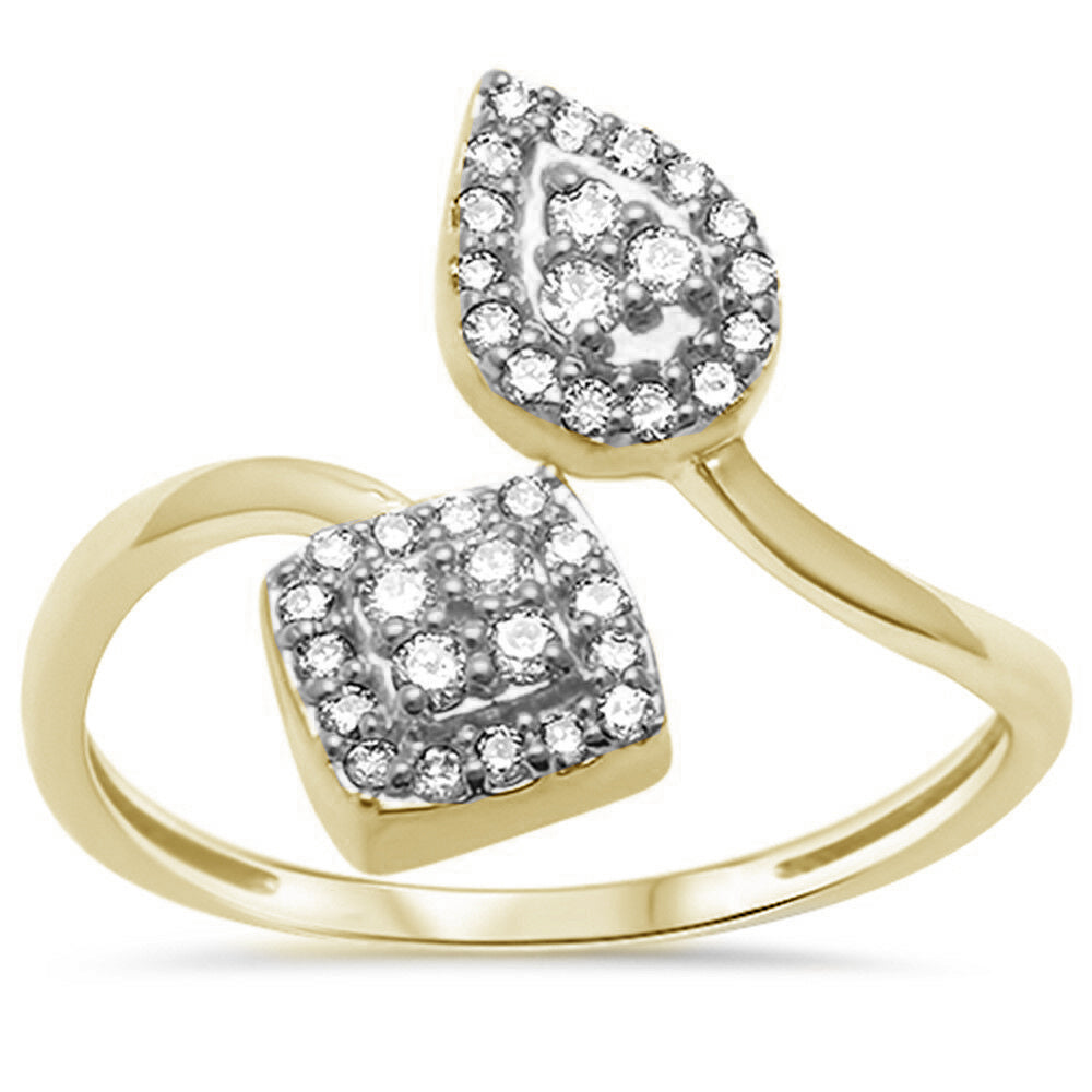 .24ct F SI 10K Yellow Gold Designer Fine Diamond RING Size 6.5