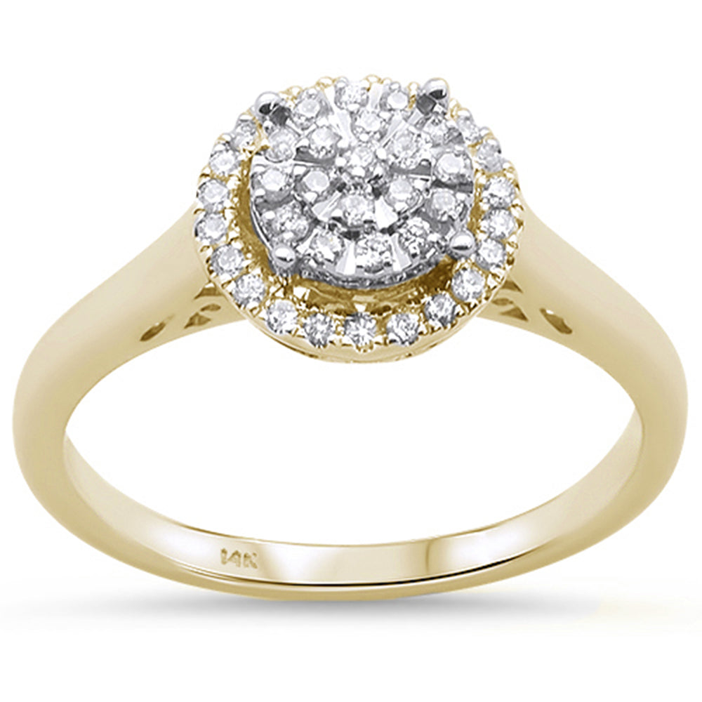 ''SPECIAL! .19ct 14KT Yellow Gold Round DIAMOND Engagement Ring Size 6.5''