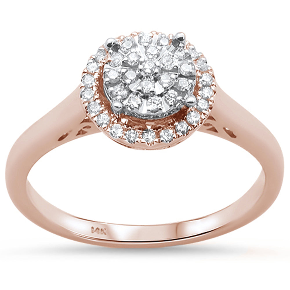 ''SPECIAL! .20ct 14KT Rose Gold Round DIAMOND Engagement Ring Size 6.5''
