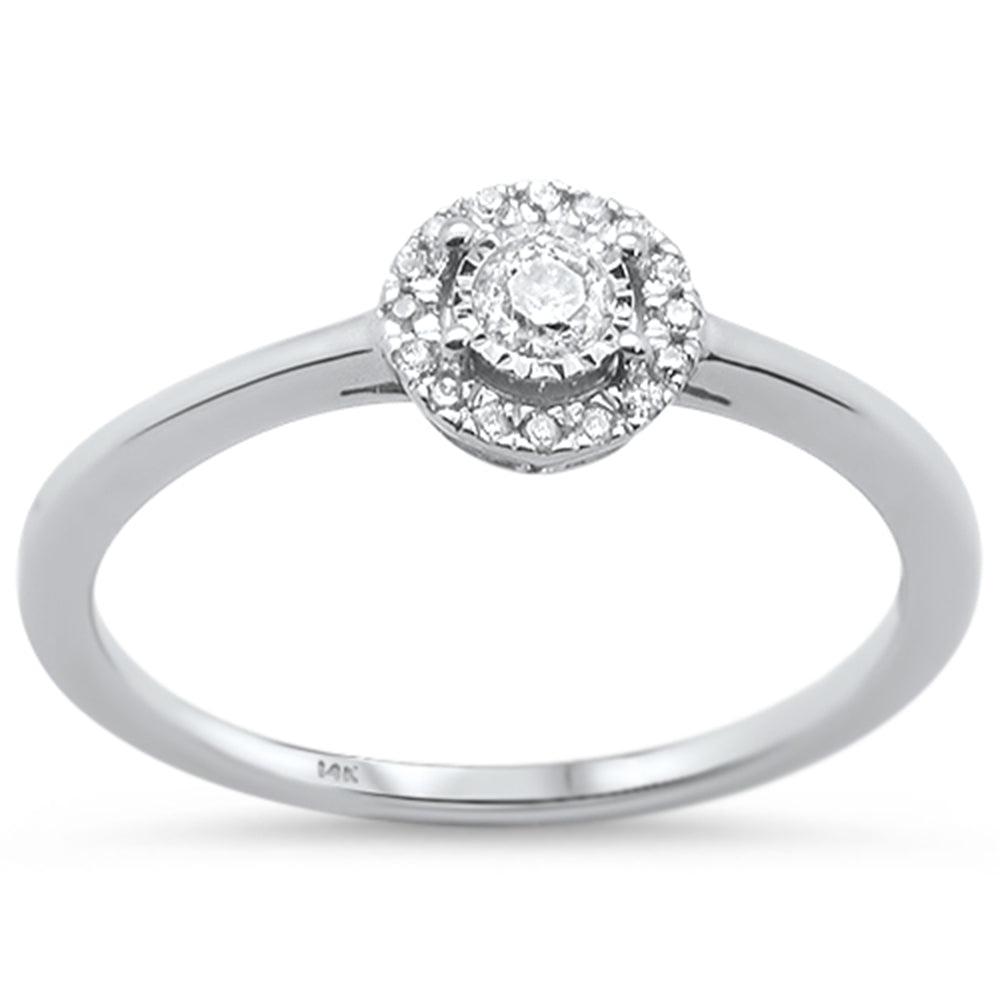 .16ct 14KT White GOLD Round Diamond Miracle Illusion Engagement Ring Size 6.5