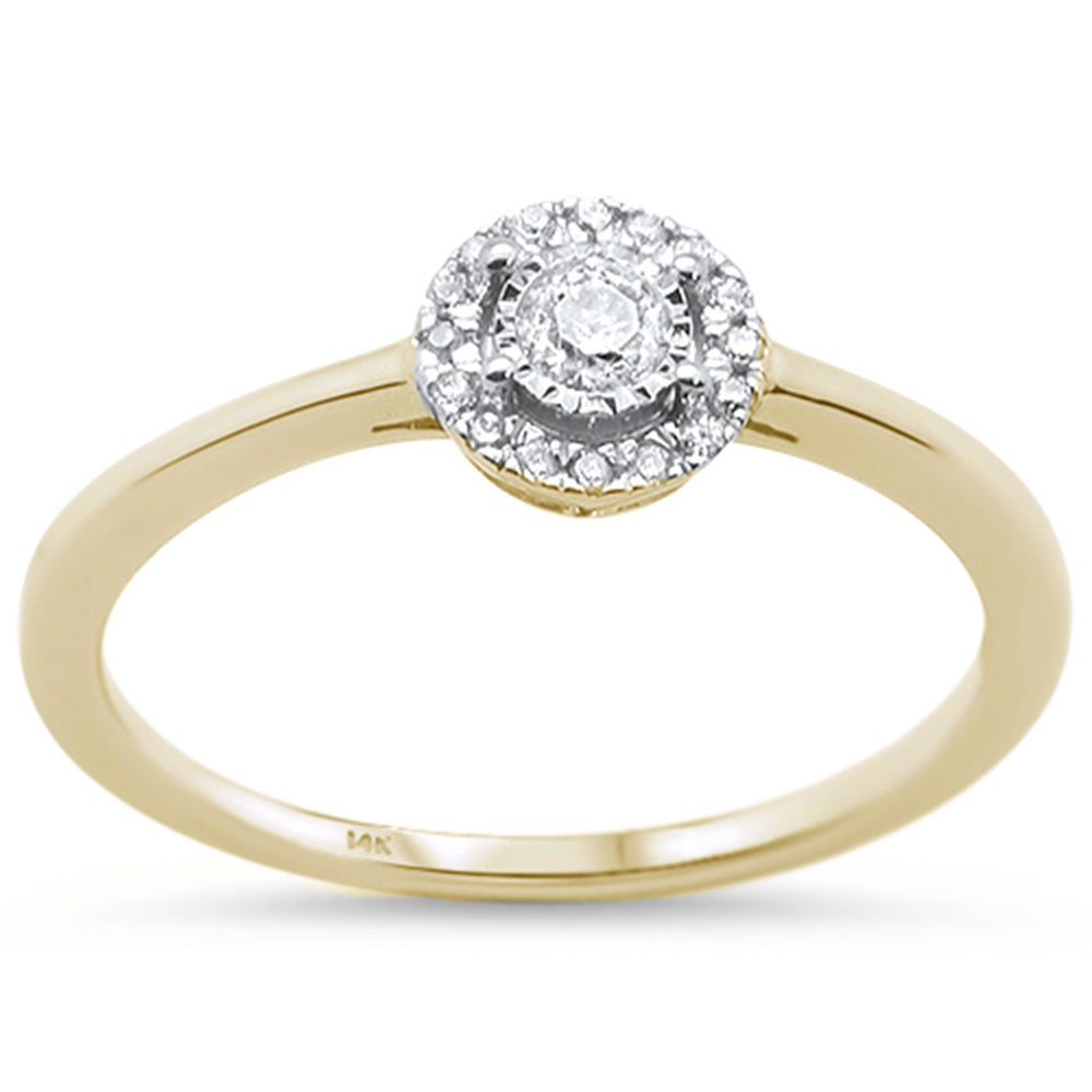 .16ct 14KT Yellow Gold Round Promise Engagement DIAMOND Ring Size 6.5