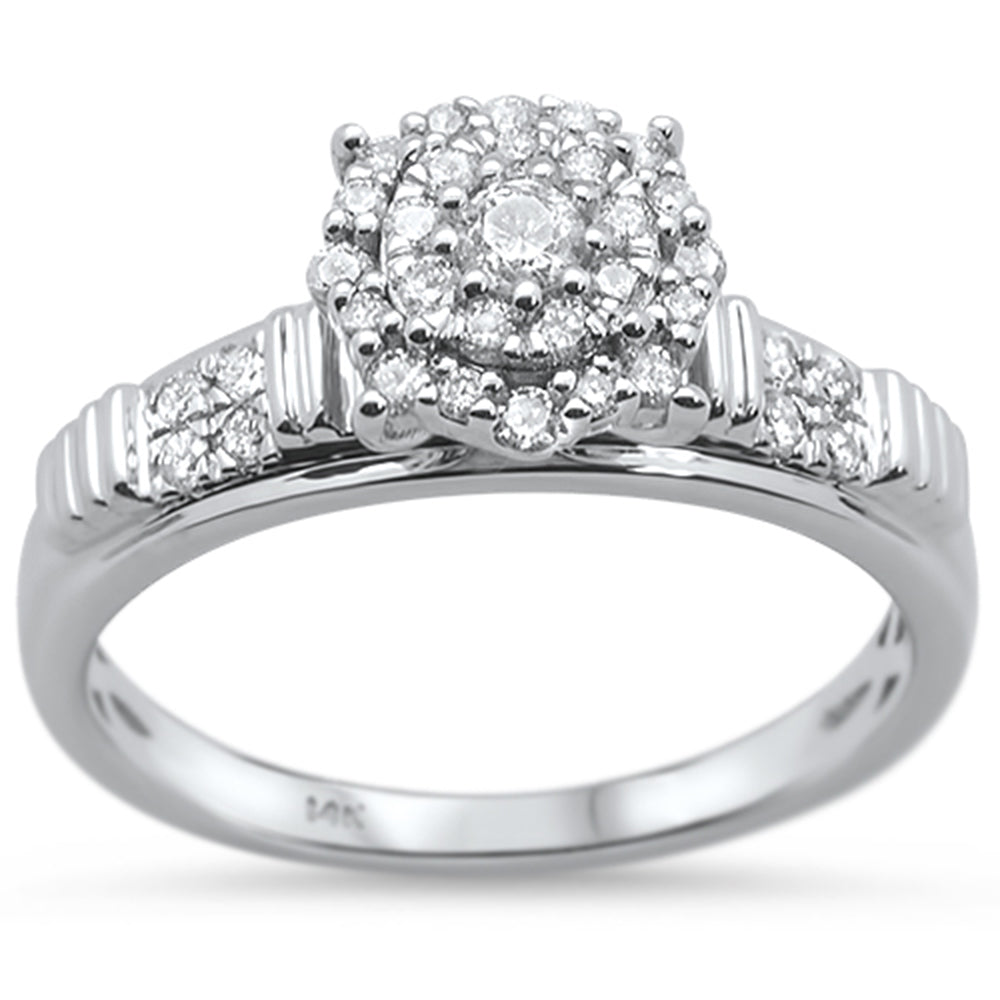 ''SPECIAL! .39ct 14KT White Gold Round DIAMOND Solitaire Ring Size 6.5''