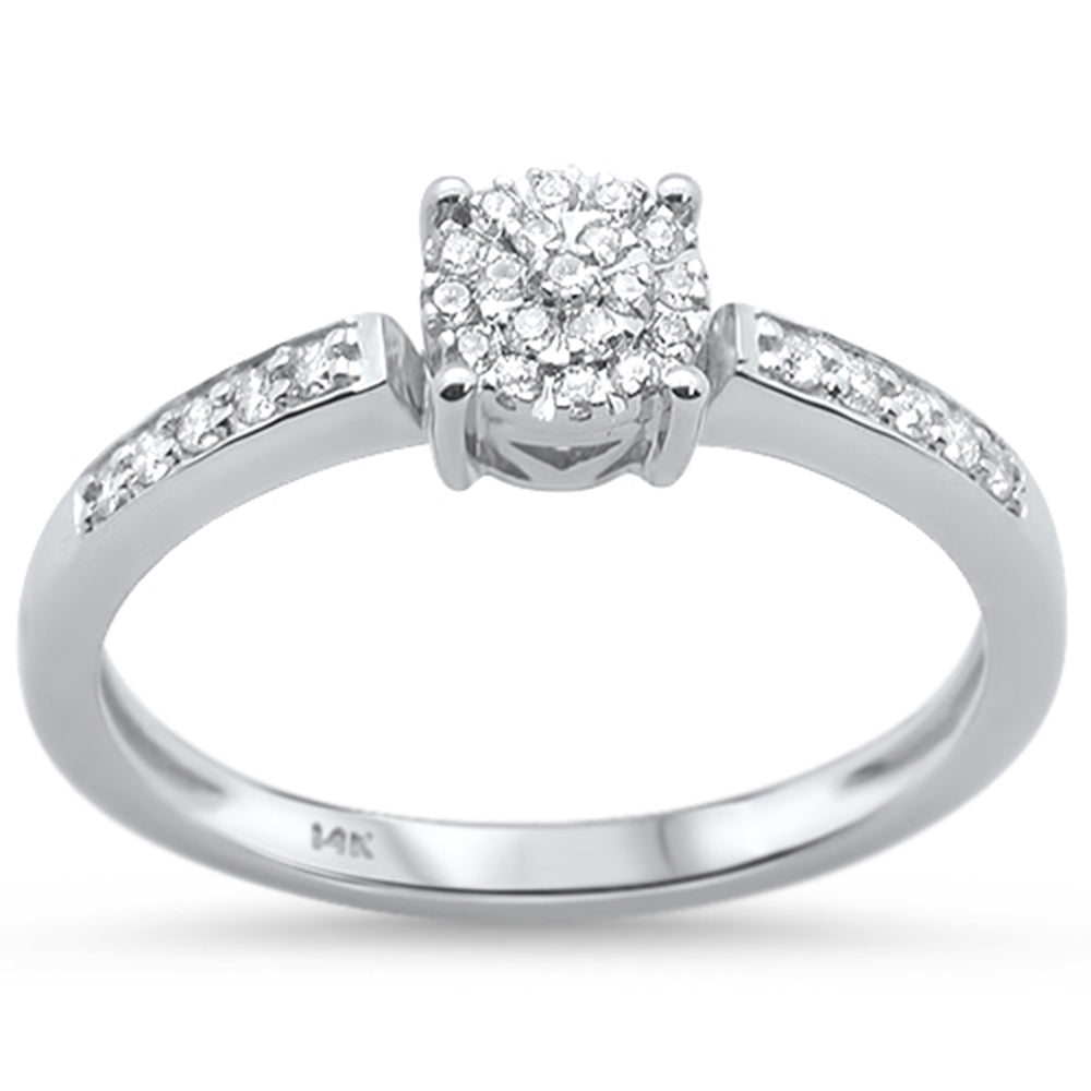 .15ct 14KT White Gold Round DIAMOND Solitaire Ring Size 6.5