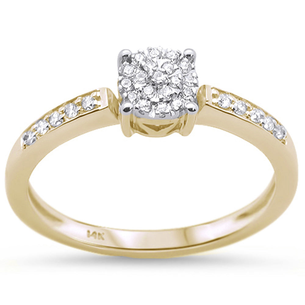 .15ct 14KT Yellow GOLD Round Diamond Solitaire Engagement Ring Size 6.5