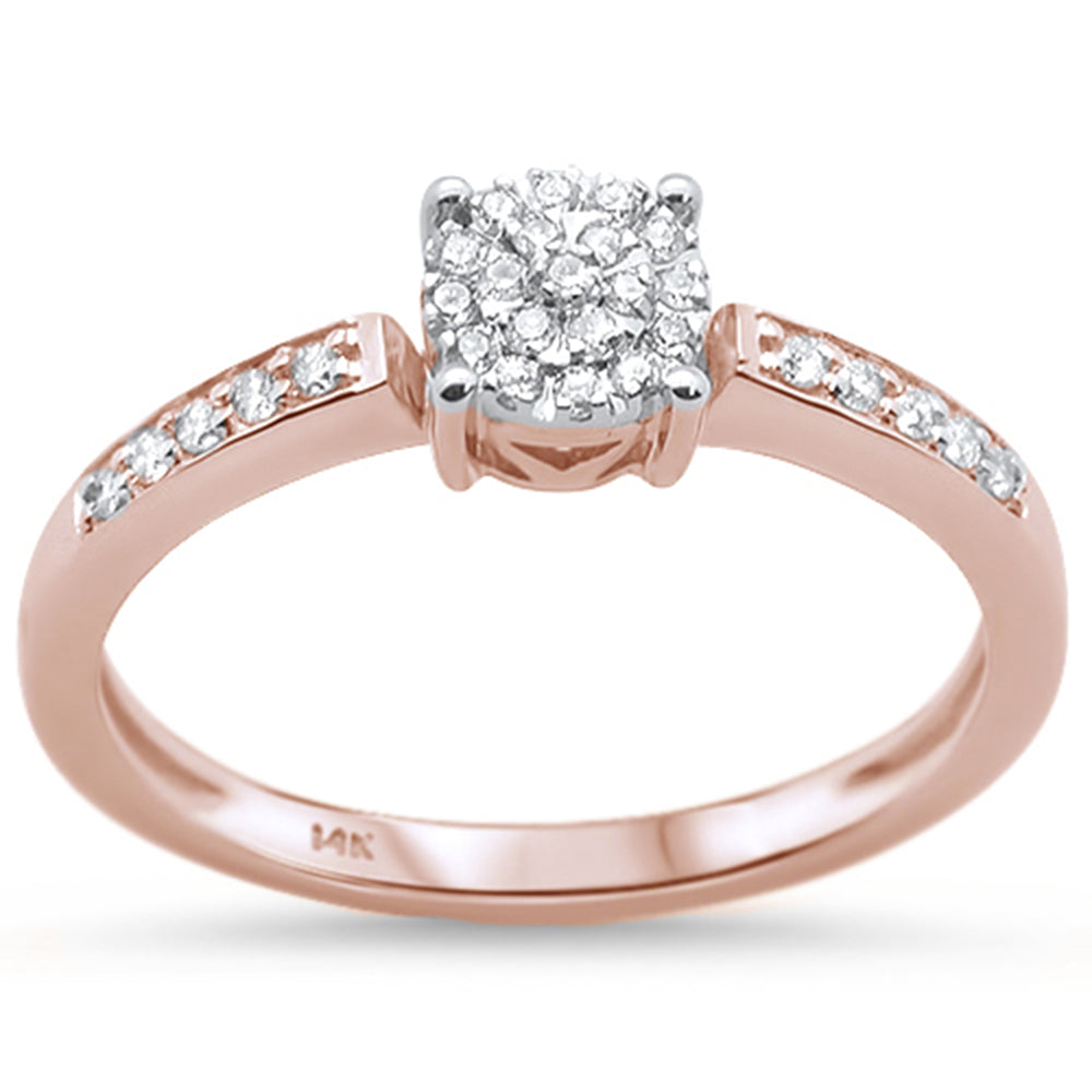 .15ct 14KT Rose GOLD Diamond Solitaire Engagement Ring Size 6.5