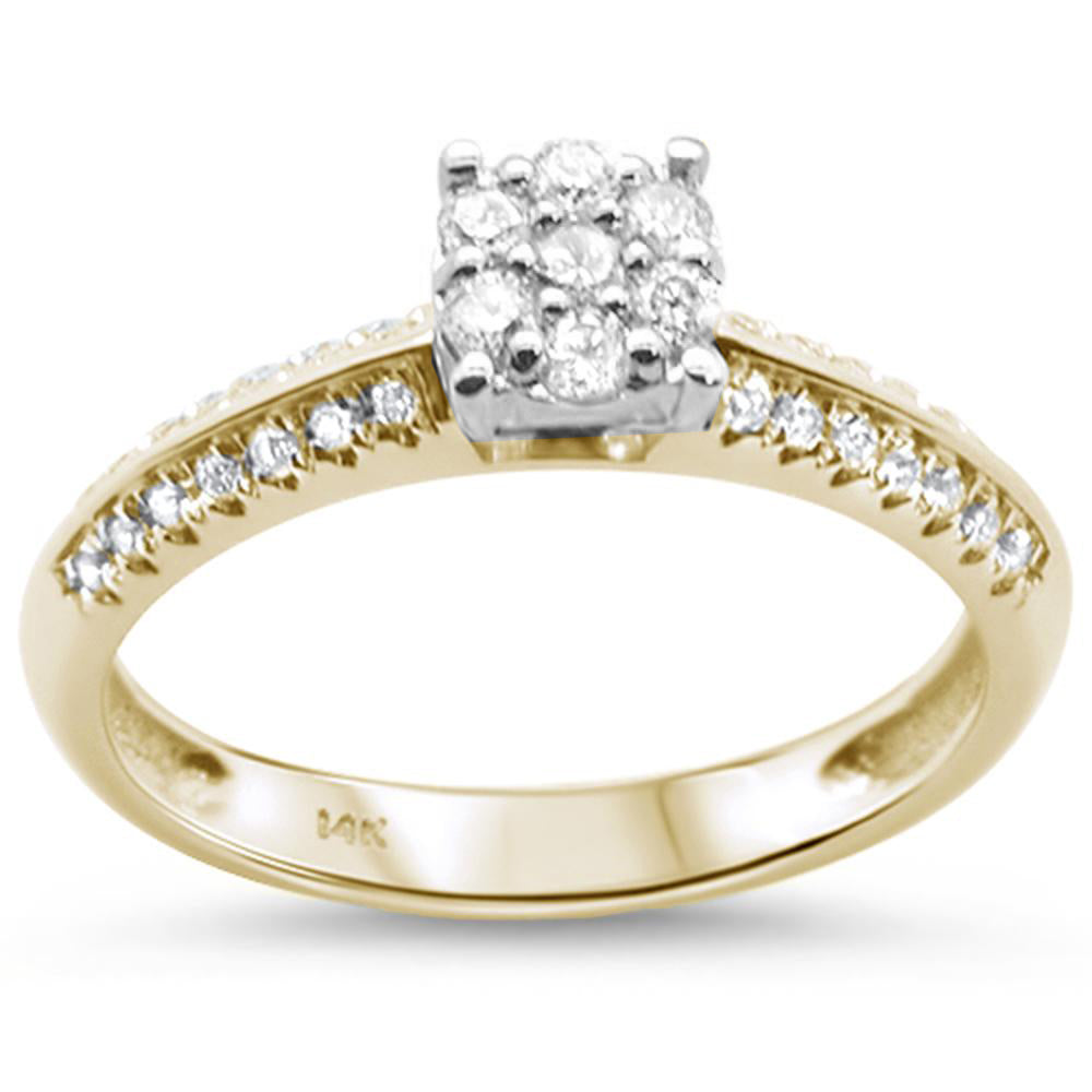 ''SPECIAL! .32cts 14k Two Tone Gold Diamond Solitaire Engagement Promise RING Size 6.5''