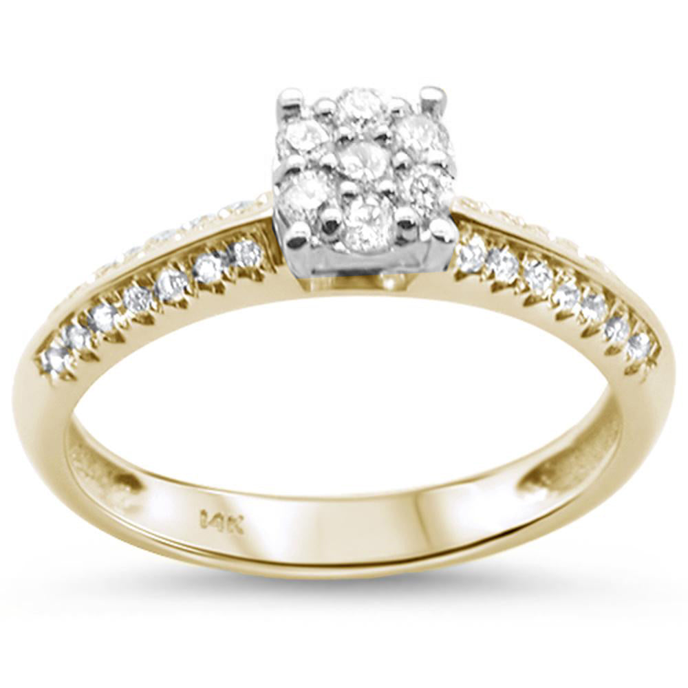 ''SPECIAL! .32cts 14k Two Tone GOLD Diamond Solitaire Engagement Promise Ring Size 6.5''