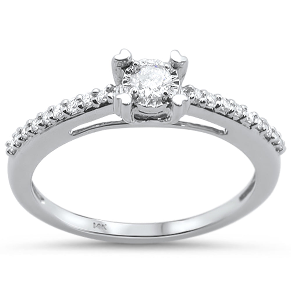 .22ct 14KT White Gold Diamond Round Solitaire Engagement RING Size 6.5