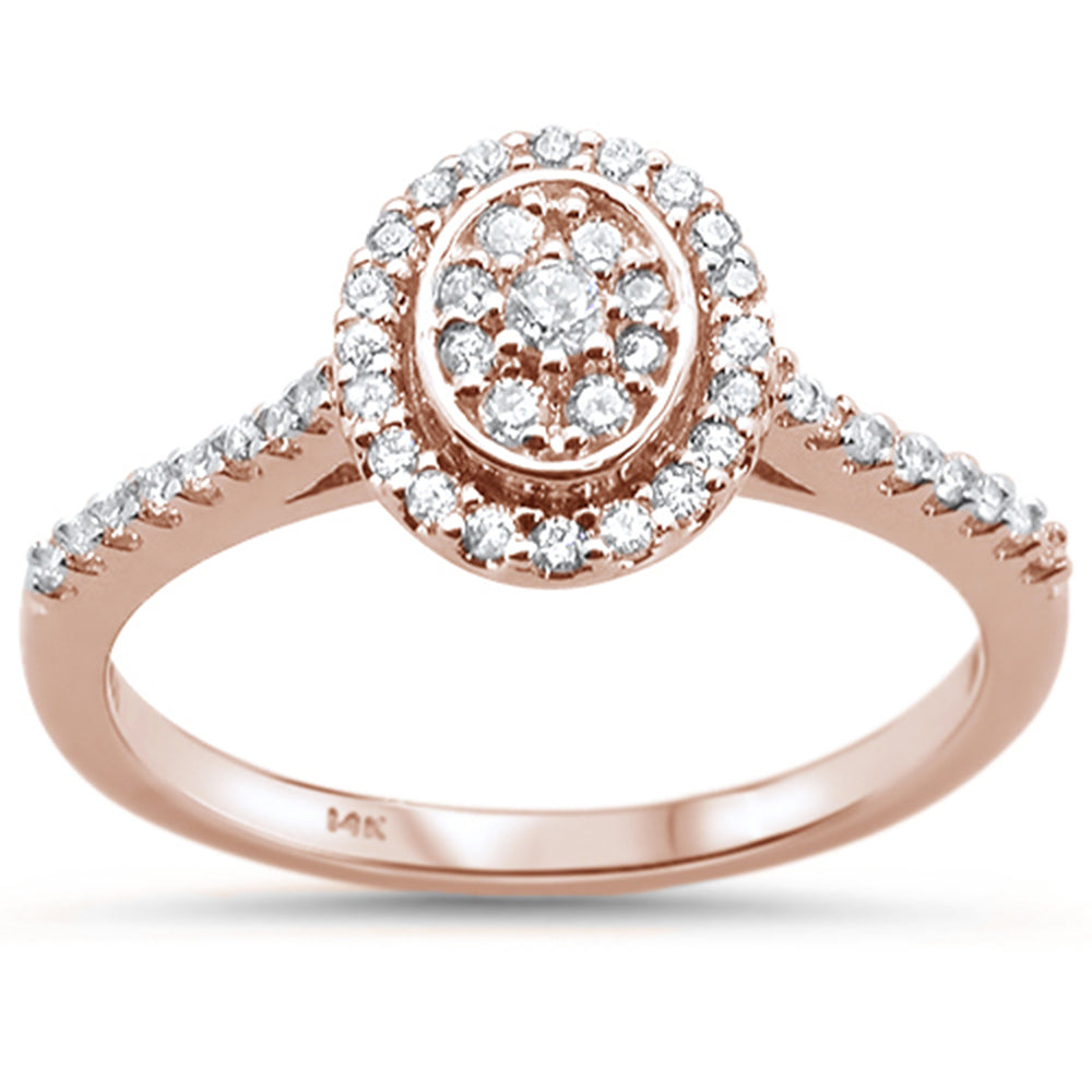 .27ct 14KT Rose Gold Oval Diamond Solitaire RING Size 6.5