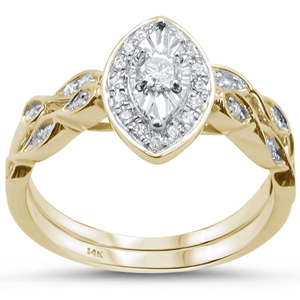 ''SPECIAL!.33cts 14k Yellow GOLD Marquise Shape Diamond Engagement Ring Bridal Set''