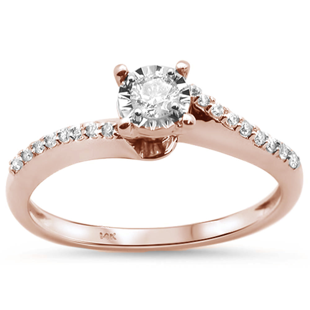 .25ct 14K Rose Gold Round DIAMOND Engagement Ring Size 6.5