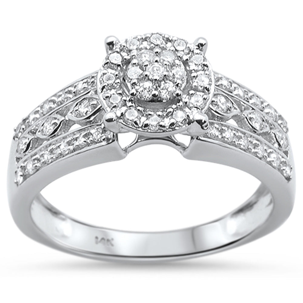 ''SPECIAL! .39ct 14KT White GOLD Round Diamond Engagement Ring Size 6.5''