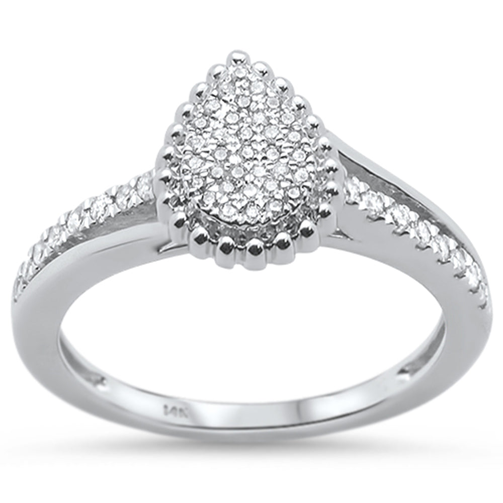 ''SPECIAL! .25ct 14KT White Gold Pear Shape DIAMOND Engagement Ring Size 6.5''