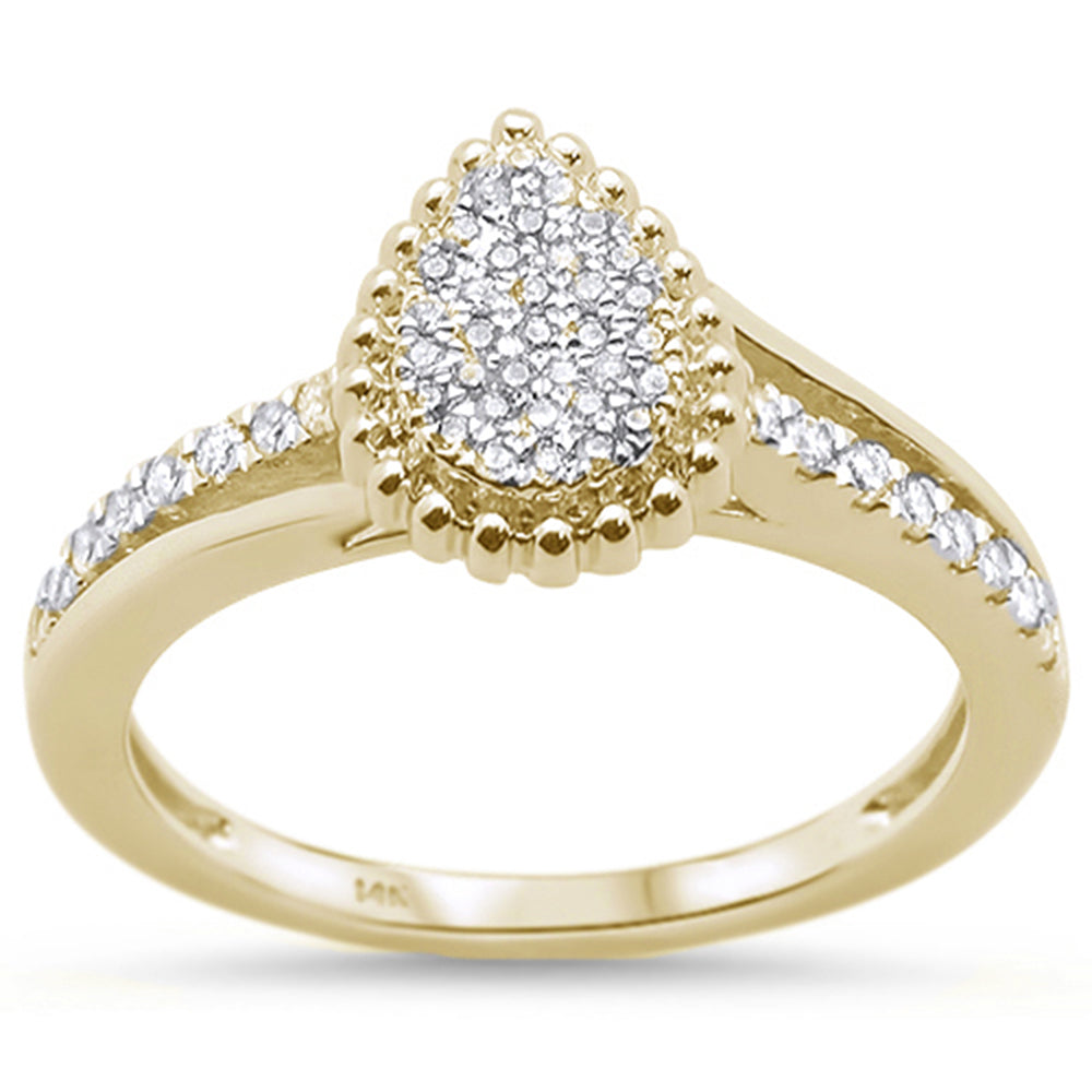 ''SPECIAL! .24ct 14KT Yellow Gold Pear Shape Diamond RING Size 6.5''