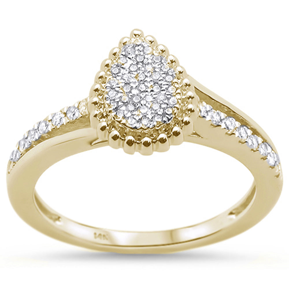 ''SPECIAL! .24ct 14KT Yellow Gold Pear Shape DIAMOND Ring Size 6.5''