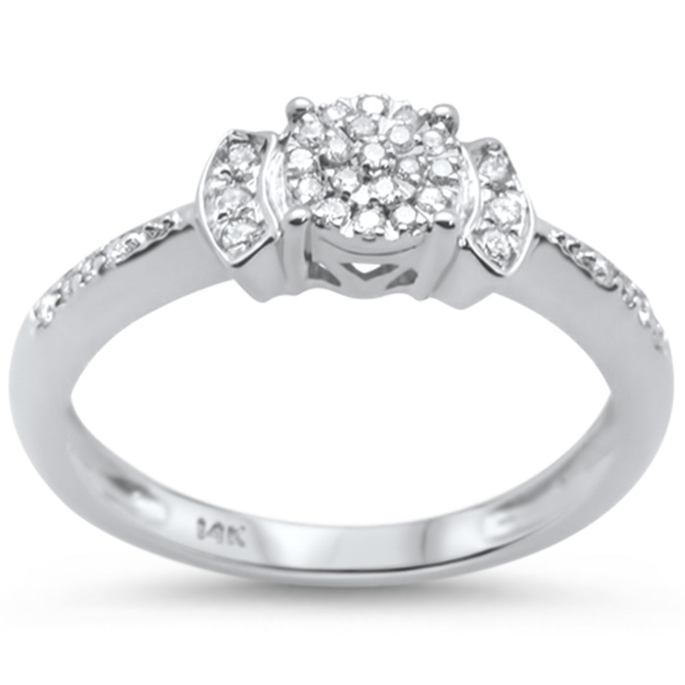 .17ct 14KT White Gold Round DIAMOND Solitaire Ring Size 6.5