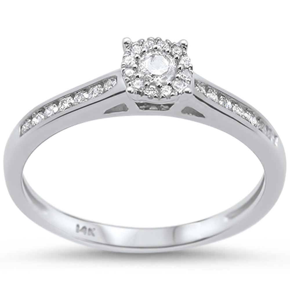 .24ct 14KT White Gold DIAMOND Solitaire Ring Size 6.5