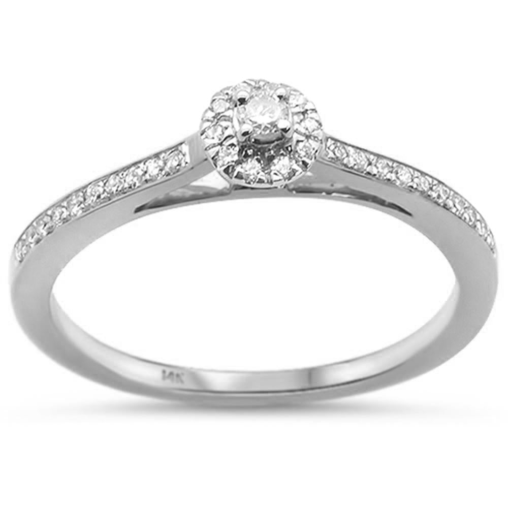 .17ct 14k White Gold Diamond Promise Engagement WEDDING Ring Size 6.5