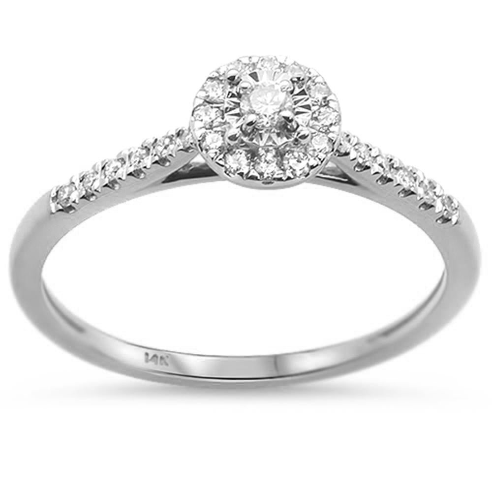 .15cts 14k White Gold Diamond Solitaire Engagement Promise RING Size 6.5