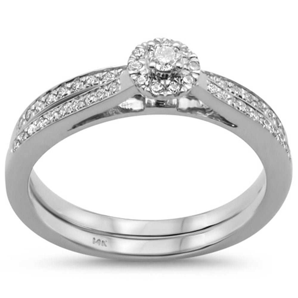 .27cts 14k White gold DIAMOND Engagement Bridal Set Promise Ring Size 6.5