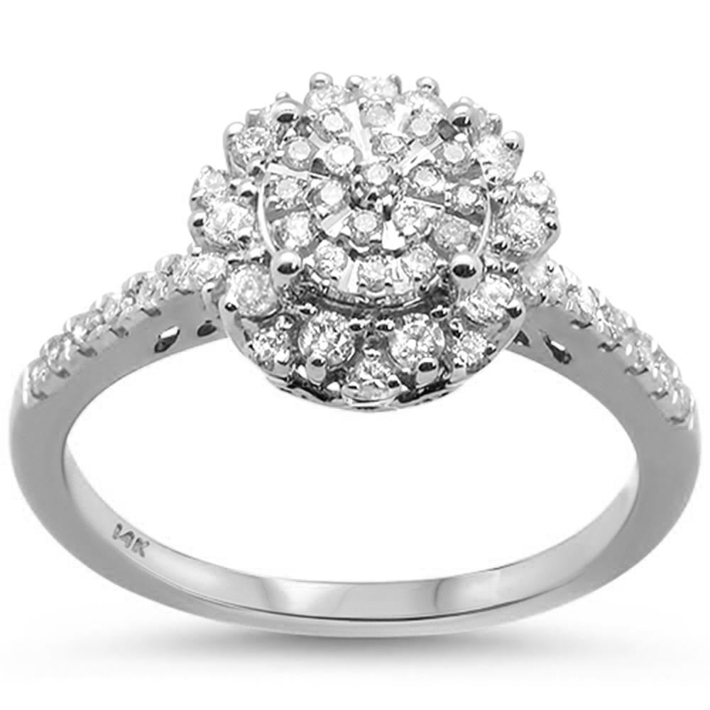 ''SPECIAL!.48ct 14k White Gold Round Diamond Engagement Wedding RING Size 6.5''