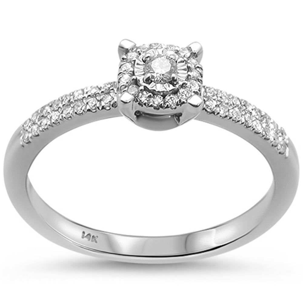 ''SPECIAL! .22cts 14k White GOLD Diamond Solitaire Engagement Promise Ring Size 6.5''