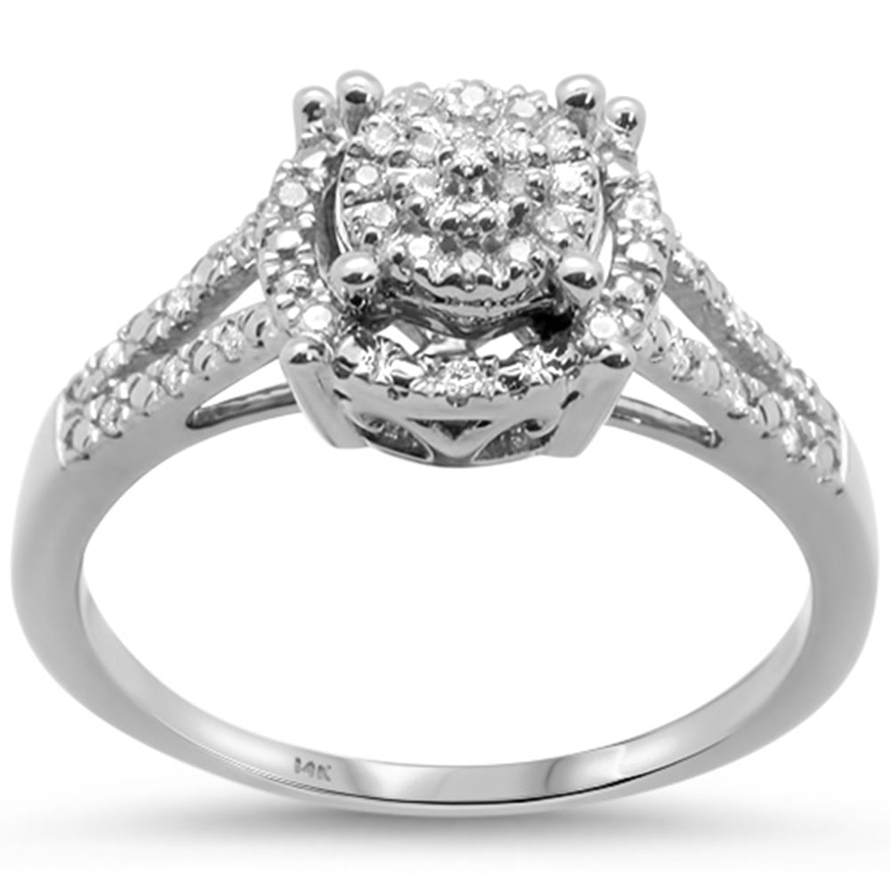 .13cts 14k White gold Diamond Solitaire Engagement RING Size 6.5