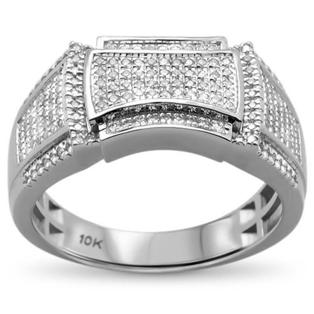 ''SPECIAL!.41cts 10k White gold Men's Diamond WEDDING Band Ring size 10''