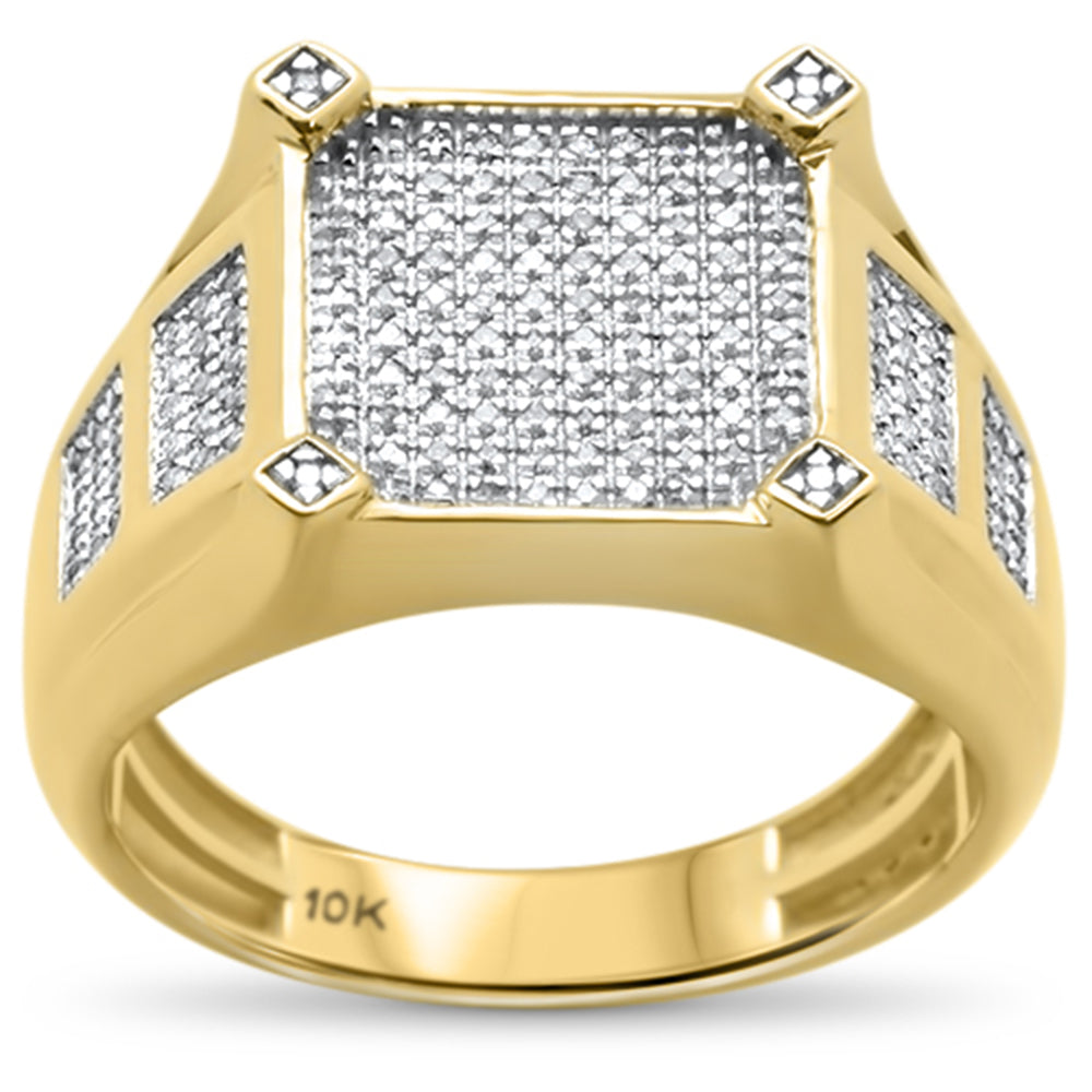 ''SPECIAL!.36ct 10k Yellow Gold Men's DIAMOND Mirco Pave Band Ring Size 10''