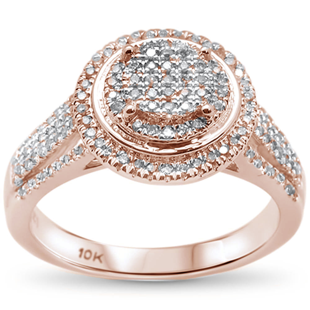 ''SPECIAL! .37cts 10k Rose Gold Round DIAMOND Engagement Ring Size 6.5''