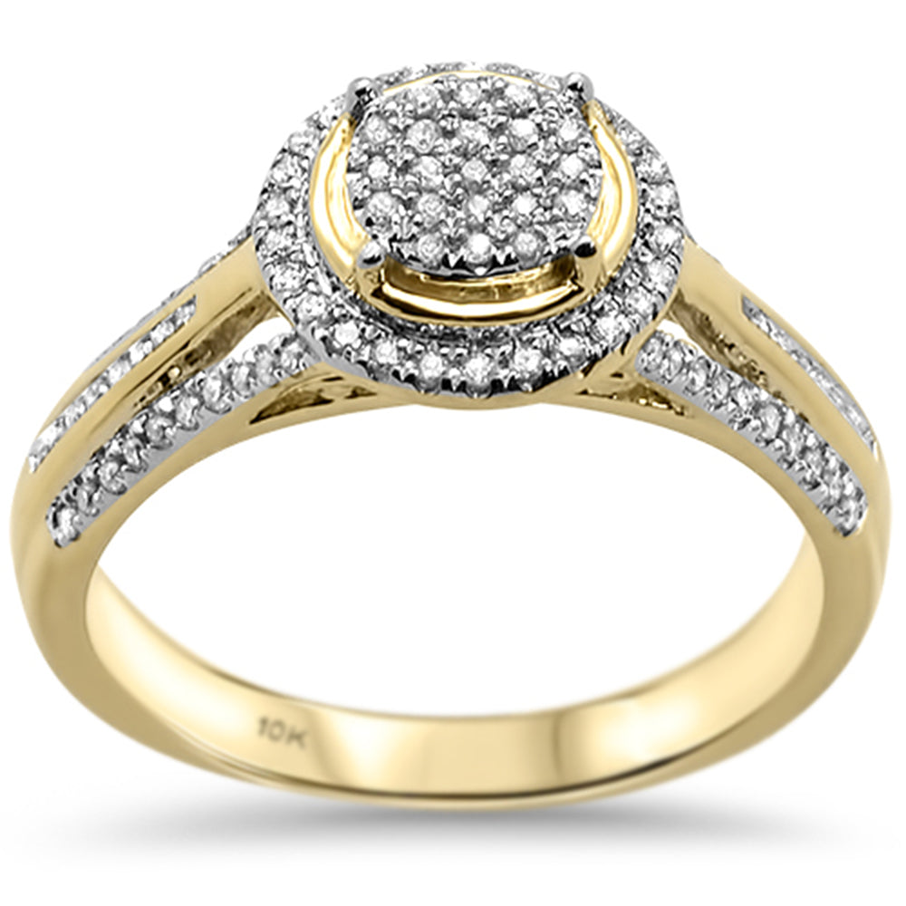 .27cts 10k Yellow GOLD Round Diamond Engagement Ring Size 6.5