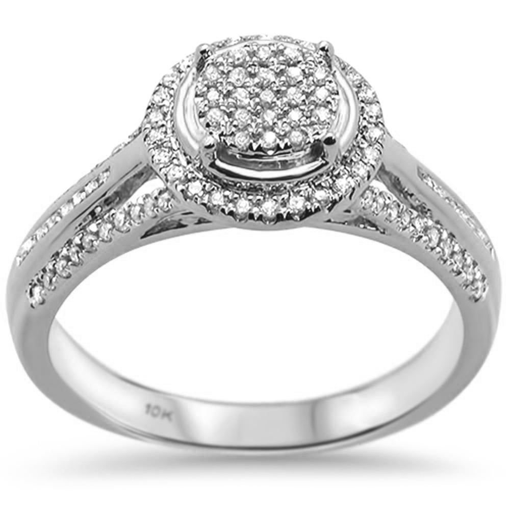 .24ct 10K White Gold Round Diamond Solitaire RING Size 6.5