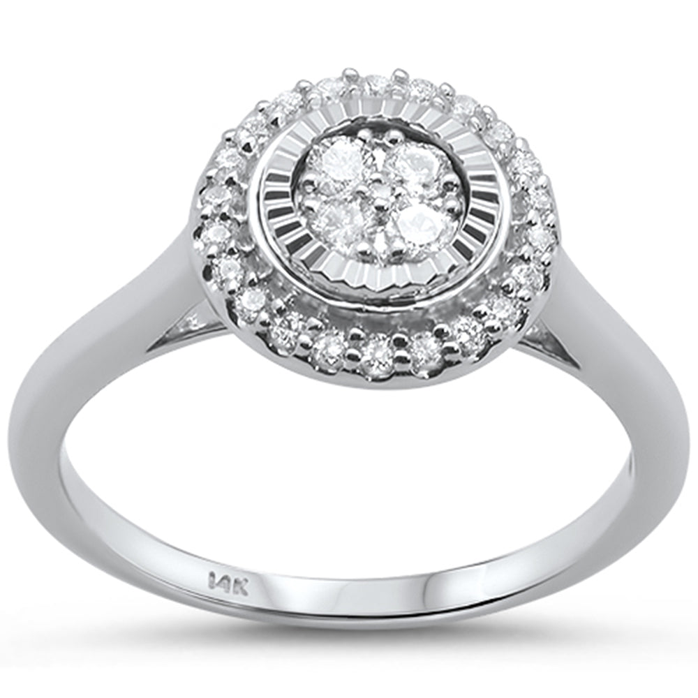 .23cts 14k White gold Round DIAMOND Engagement Ring Size 6.5