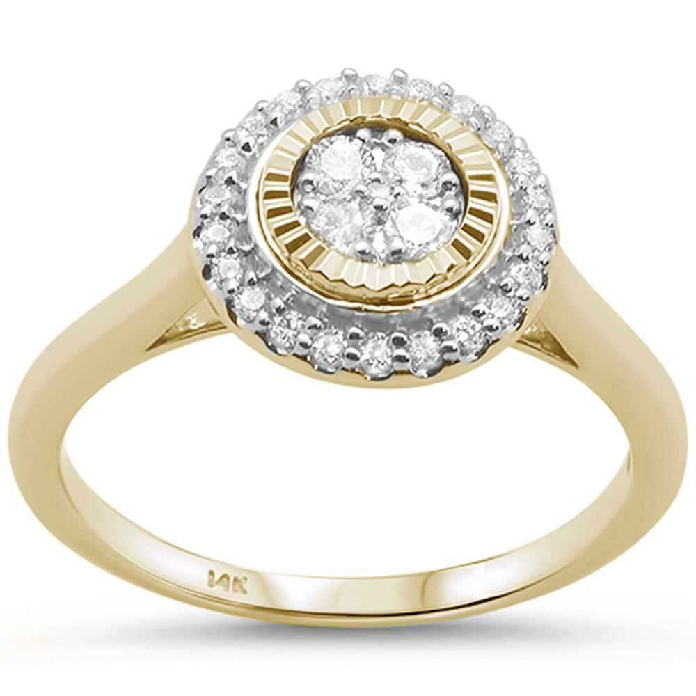 .24CT G SI 14KT Yellow GOLD Diamond Round Engagement Ring Size 6.5