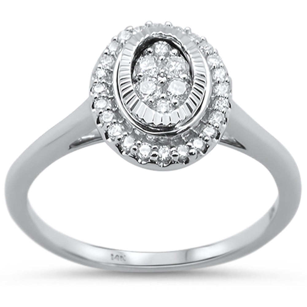 .26cts 14k White gold Oval Shaped DIAMOND Solitaire Engagement Ring