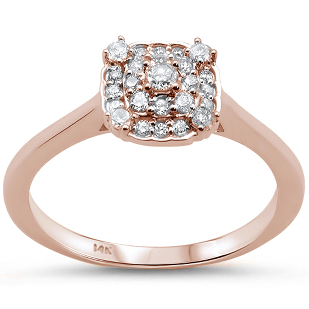 .24cts 14k Rose Gold DIAMOND Solitaire Engagement Promise Ring Size 6.5