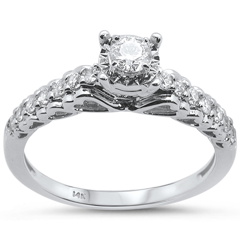 ''SPECIAL!.41cts 14k White gold DIAMOND Engagement Promise Ring Size 6.5''